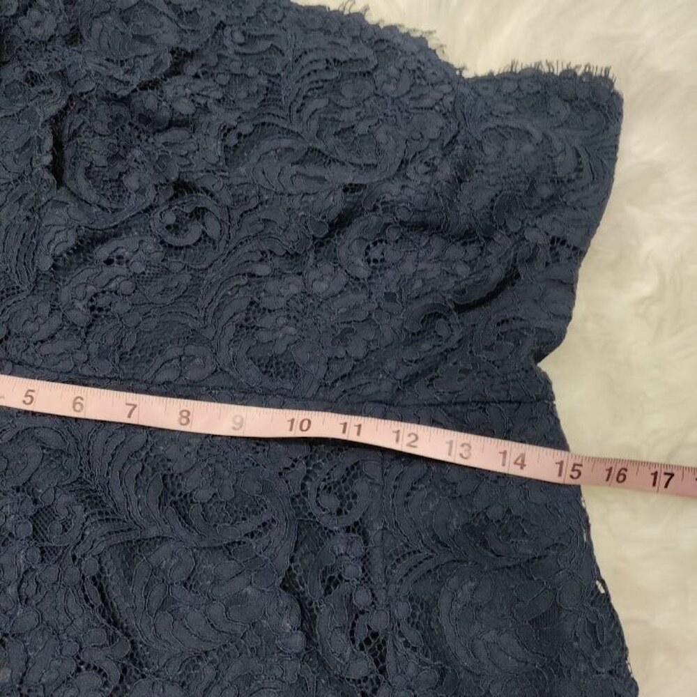 Reiss Navy Blue Fully Lined One Shoulder Lace Sheath Mini Dress Size 10 - Picture 9 of 12